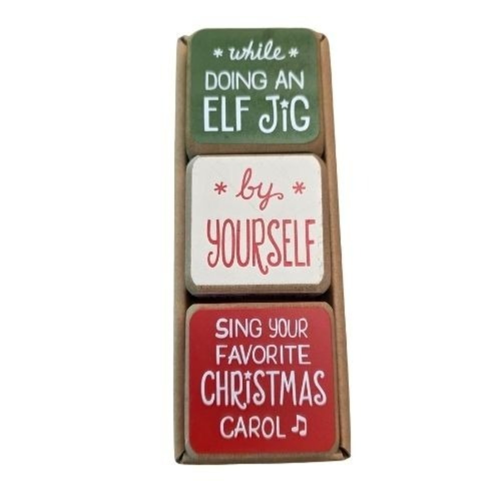 Demdaco Christmas Party Starter Dice Set Holiday Game Wood‎ White Elephant Gift